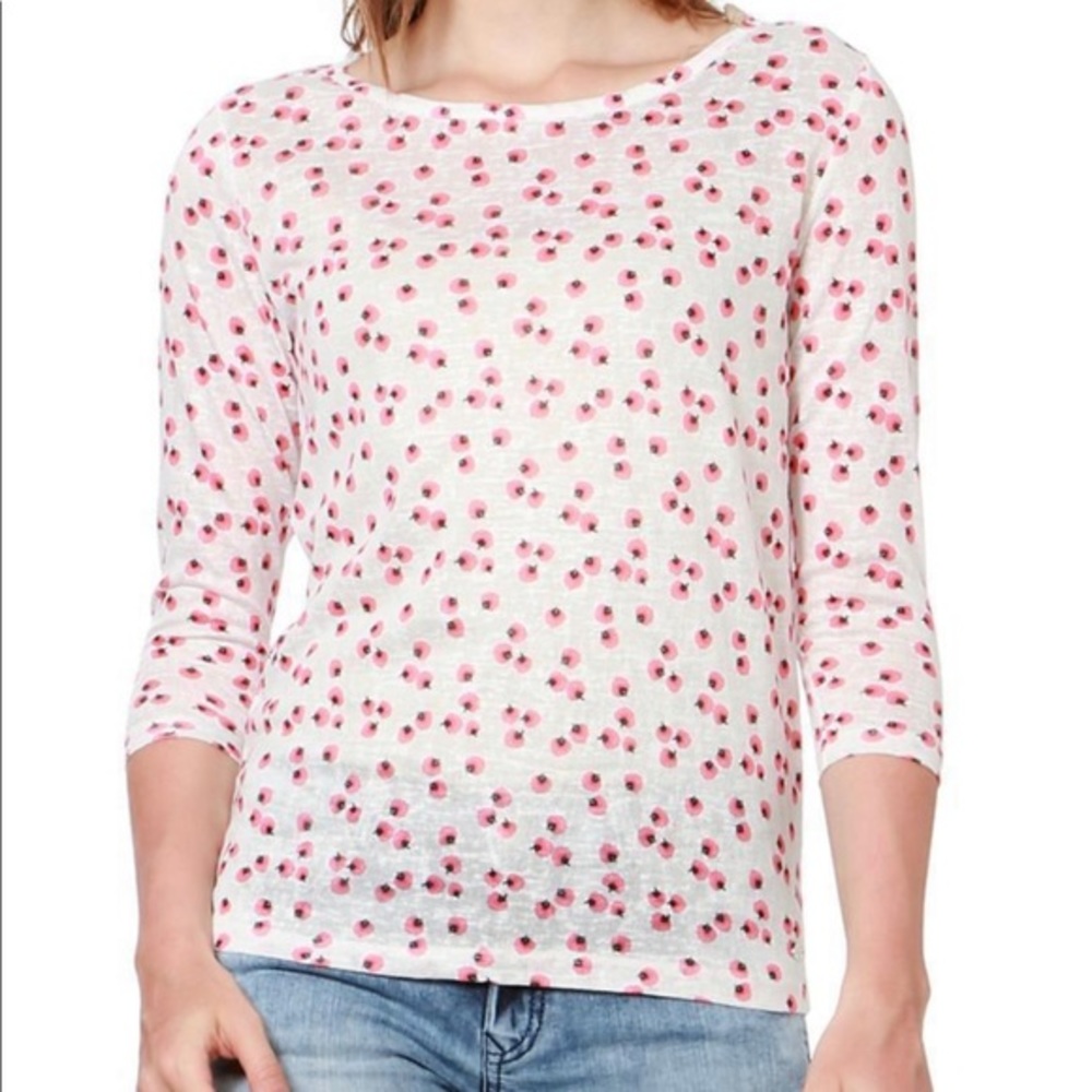 Allen Solly Semi Sheer 3/4 Sleeve Berry Long sleeve top